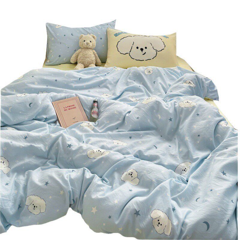 A类母婴级双层纱四件套小清新水洗棉床单被套大版枕套宿舍三件套a,淘宝优惠券,粉丝福利购,淘宝优惠卷