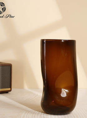 热销插花石星现代创意客厅钻装饰手工玻璃花瓶餐厅客厅家居软装饰