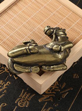 古玩楼盘仿古黄铜马上猴家居客厅办公室工艺品青铜器桌面摆设收藏