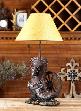 款复古树脂创意台灯台灯美式复古温馨床头灯树脂摆件厂家直销