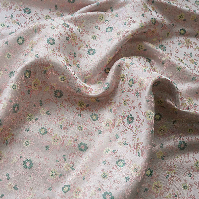 新国风仿宋锦小碎花布料马甲色织包花布春秋童装提花韩系服饰面料,淘宝优惠券,粉丝福利购,淘宝优惠卷