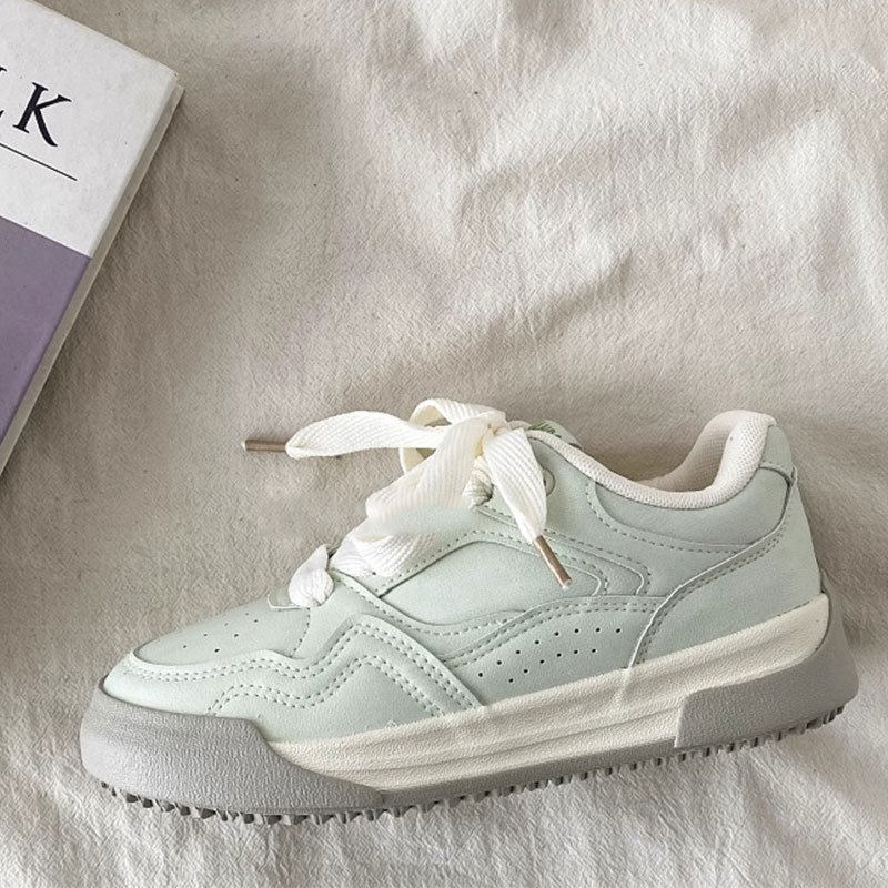 小众设计薄荷绿板鞋女2025新款春季百搭厚底德训鞋平底休闲运动鞋,淘宝优惠券,粉丝福利购,淘宝优惠卷