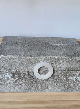 热销新中式收纳盒创意软装样板间酒店道具皮革珠宝首饰盒装饰品摆