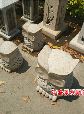 热销园林厂家现货落地石灯笼日式庭院照明灯具石雕大理石灯工艺品