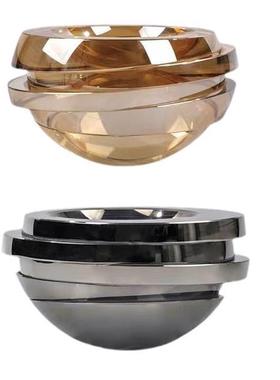 现代极简书房水晶层叠碗水晶摆件酒店样板间创意装饰品星耀