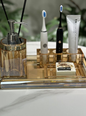 热销水晶洗漱套装收纳轻奢样板房套件五星级酒店卫生间用品高档