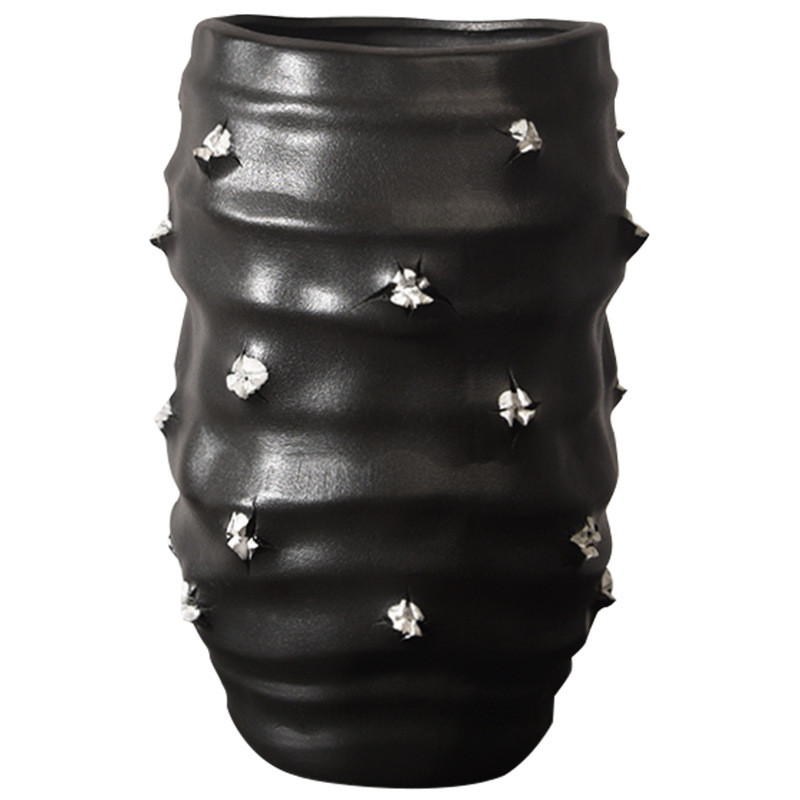 热销新中式裂纹孔花器创意摆件插画干花客厅酒店电视柜工艺品软装 - 图2