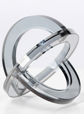 热销设计师款几何行星圆环水晶摆件现代样板间售楼部民宿轻奢饰品