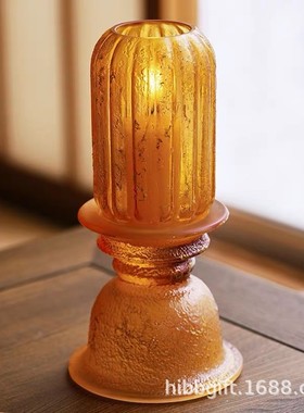 热销心缘堂琉璃烛台香琉璃灯复古文艺卧室灯皓月当空器氛围感茶道