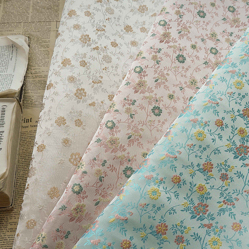 新国风仿宋锦小碎花布料马甲色织包花布春秋童装提花韩系服饰面料,淘宝优惠券,粉丝福利购,淘宝优惠卷