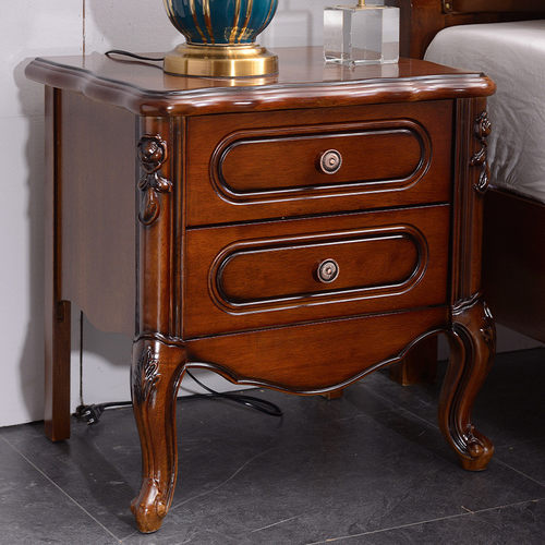 热销欧式实木床1.8米双人床主卧超纤皮婚床现代简约宫廷大床简欧 - 图1