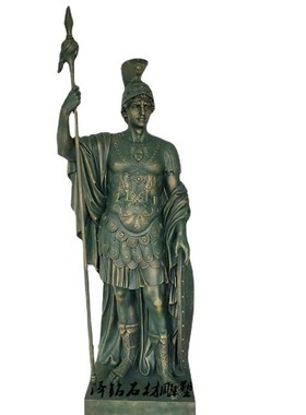 罗马武士雕塑仿铜玻璃钢雕像大型战士士兵古铜色人物模型摆件