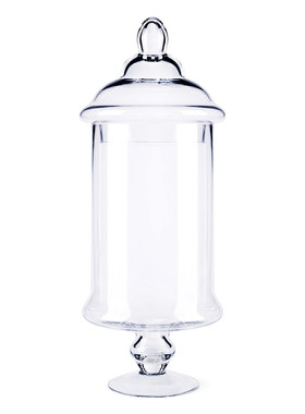 热销{现货批发}钻圆柱型玻璃花瓶明料高款透明石星储物收纳罐6407