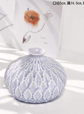 读工艺品冰裂陶瓷器花瓶家居装饰品摆件插花干花中式客厅电视柜途