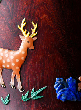 热销印度小叶紫檀镶嵌百宝笔筒百宝嵌笔筒房文房四宝办公用品摆件