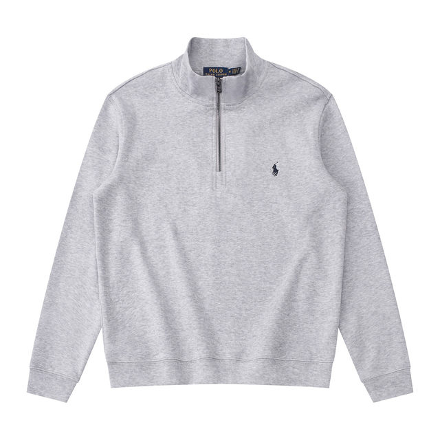 Polo stand-up collar cotton sweater pony half-high zipper men's casual wear and versatile Paul pullover new product