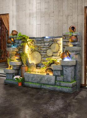 热销假山流水喷泉客厅内景加湿器办公室玄关观装饰电视柜落地摆件