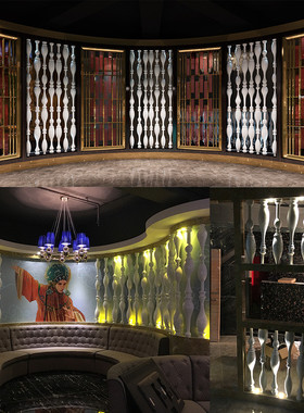 热销主题酒吧彩绘演艺厅氛围设计多媒体安装玻璃钢装饰柱雕塑ktv