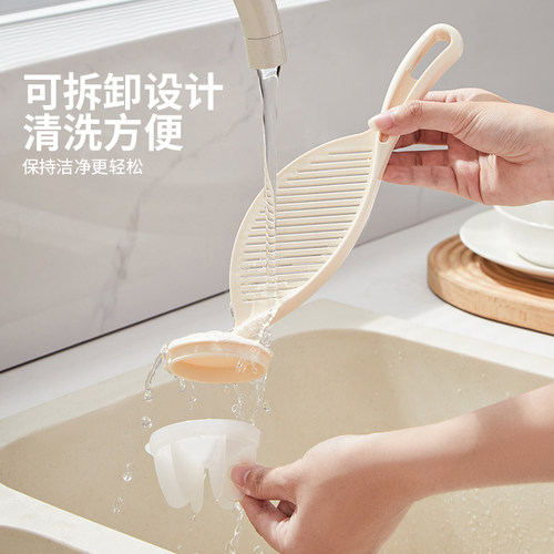 摩登主妇淘米洗米沥水神器食品级过滤挡板淘米勺洗米筛滤网过滤器 - 图3