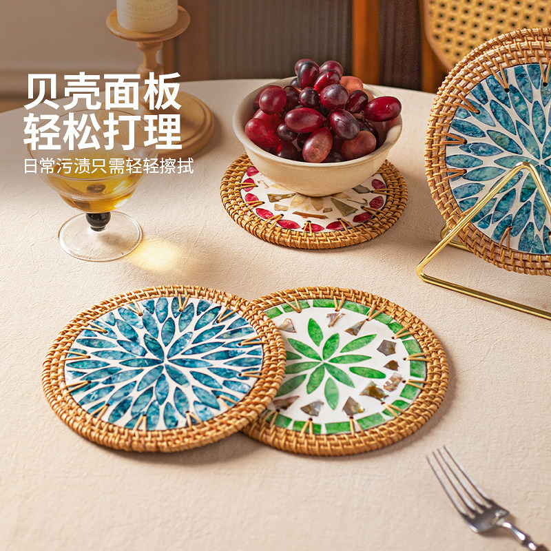 摩登主妇贝壳隔热垫餐桌防烫垫藤编砂锅垫茶杯垫耐高温碗垫餐盘垫,淘宝优惠券,粉丝福利购,淘宝优惠卷