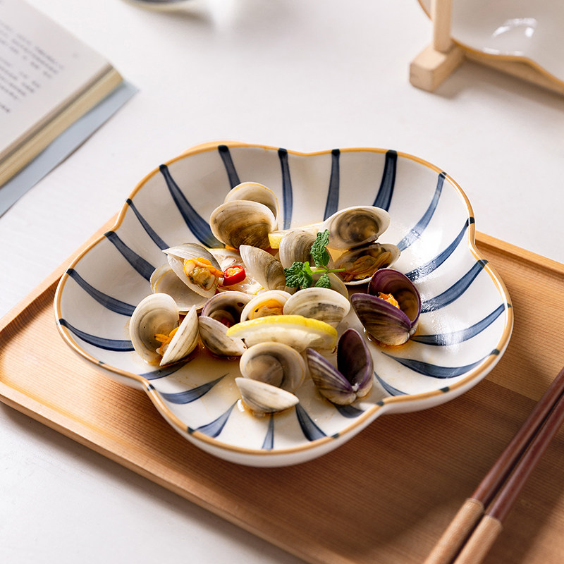 摩登主妇青瑶日式花型盘沙拉菜盘 日式和风设计可蒸可烤可爱花朵小盘 摩登主妇旗舰店 淘优券