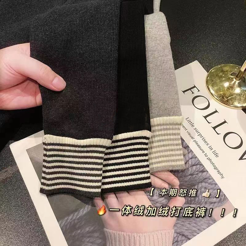 女童加绒打底裤 女童裤子 儿童加绒长裤 女宝宝加绒一体绒保暖裤