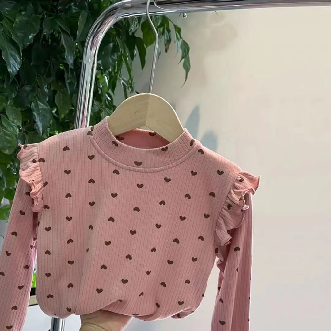 儿童秋冬款德绒打底衫女童飞袖冬季上衣小女孩百搭休闲卫衣宝宝潮