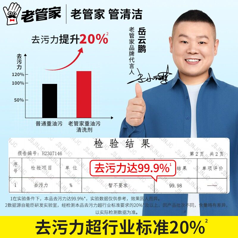 老管家洗抽油烟机清洗剂去重油污净厨房清洁剂强力除油剂除垢家用