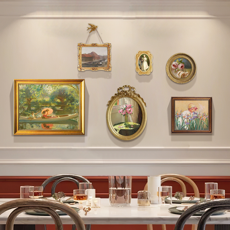 法式装饰画客厅复古挂画美式沙发背景墙壁画卧室餐厅轻奢奶油风