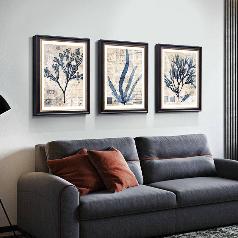 现代简美挂画客厅装饰画植物花卉沙发背景墙画样板房配画美式新款