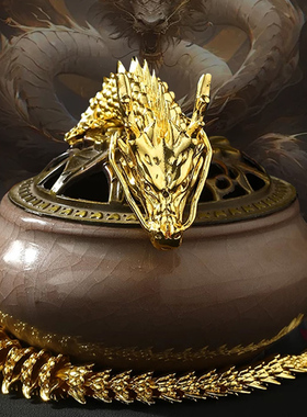 黄铜金龙摆件手把件桌面装饰汉龙