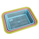 Fruit storage basket household drain plastic storage basket small kitchen rectangular hollow debris basket for dishes