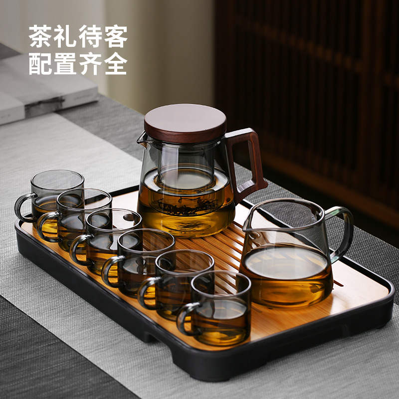 玻璃泡茶壶家用耐高温茶杯过滤办公室花茶一人饮茶具家用高档加厚