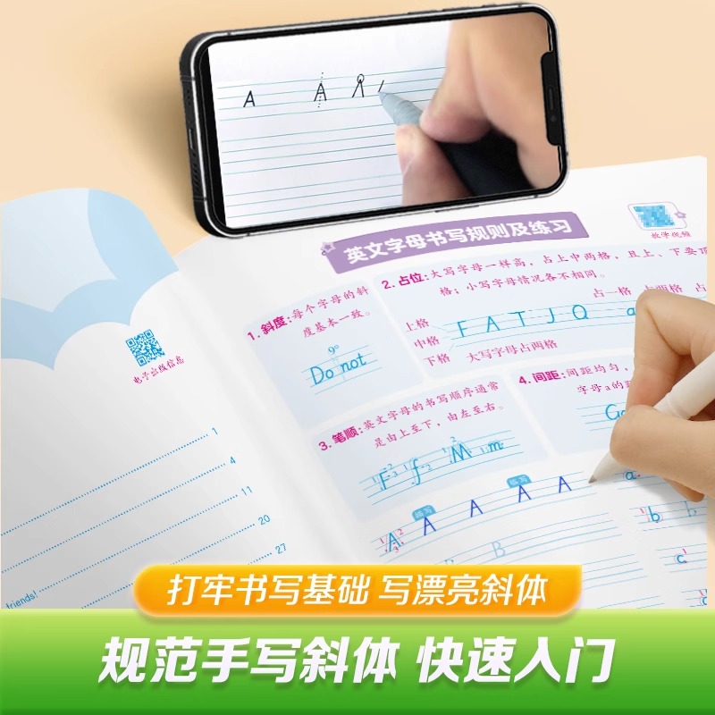 2025秋华夏万卷外研版三年级上册英语字帖国标体小学英语同步三册四五六上下册年级斜体手写体写字课英文练字帖小学生专用英语字帖 - 图1