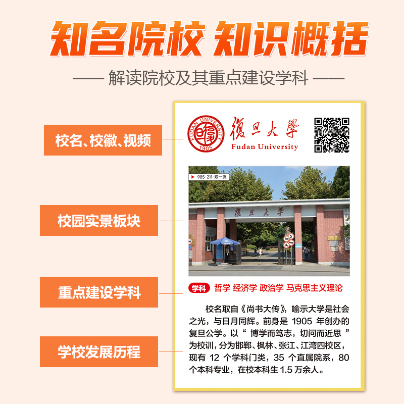 正版好学匠985/211名校目标墙贴挂图增强版视频升级版 名校激励榜 名校目标墙贴扫码看名校视频讲解  高中班级墙墙贴 高考志愿填报