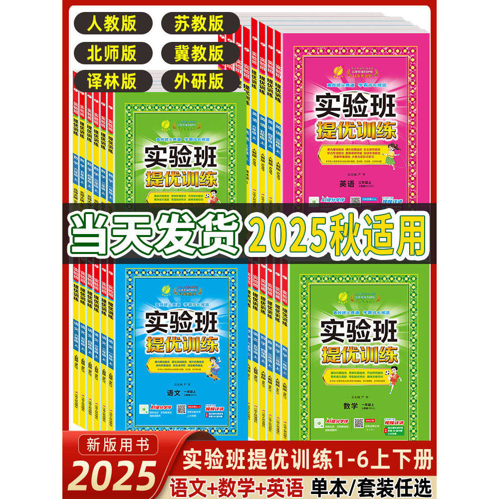 2024秋实验班提优训练小学一年级二年级上册三年级上四五六年级同步练习册人教版语文数学英语全套人教版上册专项春雨大考卷正版