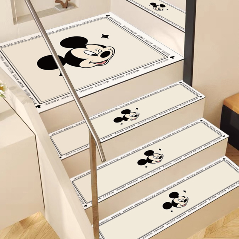 米奇创意楼梯垫防滑脚踏垫家用可擦洗梯台踏步垫子可定制脚垫地毯 - 图3