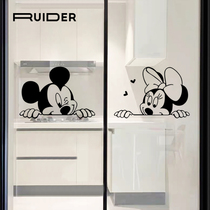 Cartoon Kitchen Glass Door Sticker Mirat Living Room Balcony Pushing Ramen Collision Avoidance Stickler Transparent Advanced Creative Decoration