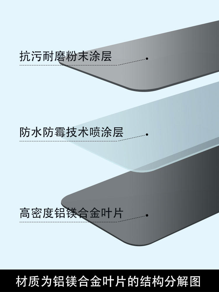 黑色铝百叶窗拉帘打浴孔卫生间室厕所窗户QES防免水遮挡升降卷帘-图1