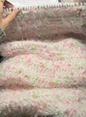 冬季保暖手工diy渐变长毛混线灰羽围巾闺蜜情侣款编织材料专用