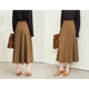 Amii2025 new summer style elegant Hepburn style advanced commuting geometric segmented skirt women's loose A-line skirt