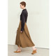 Amii2025 new summer style elegant Hepburn style advanced commuting geometric segmented skirt women's loose A-line skirt