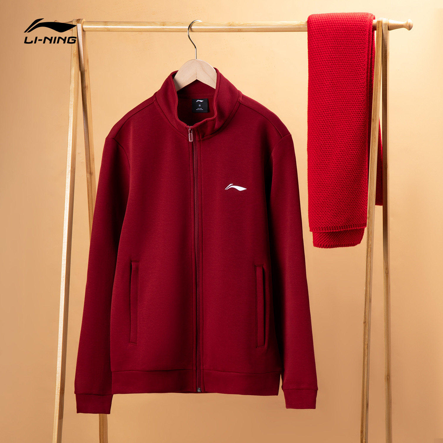 李宁外套男士冬季款拉链开衫春新款本命年红色加绒卫衣男马年男装,淘宝优惠券,粉丝福利购,淘宝优惠卷