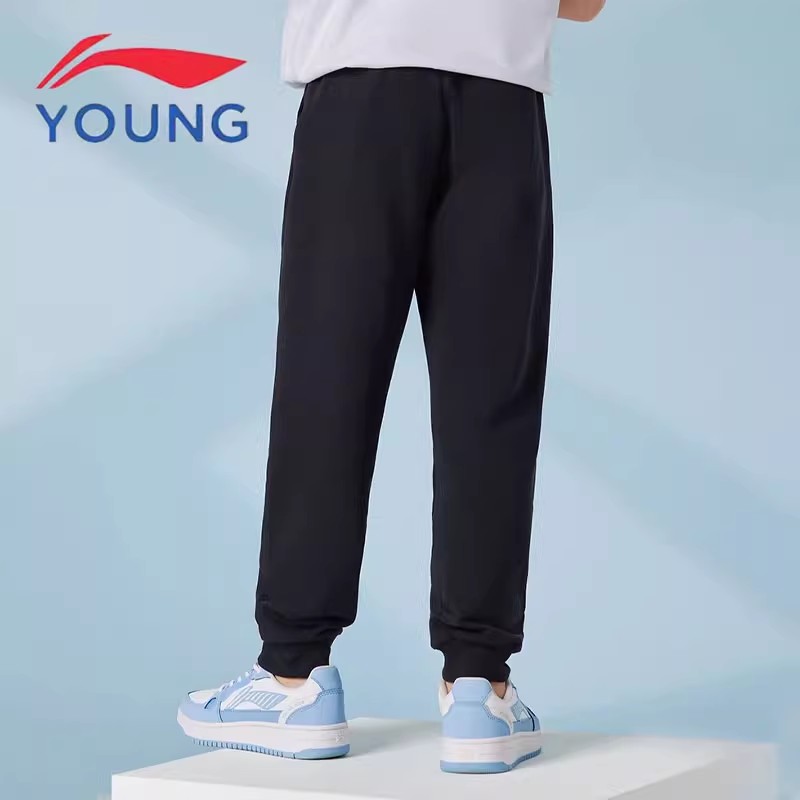 李宁儿童裤子男童卫裤春秋薄款小大童2025秋季新款痞帅风运动长裤 - 图1