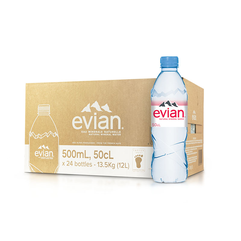 evian/依云矿泉水330ml*24瓶整箱小瓶装法国天然进口水弱碱性水 - 图0