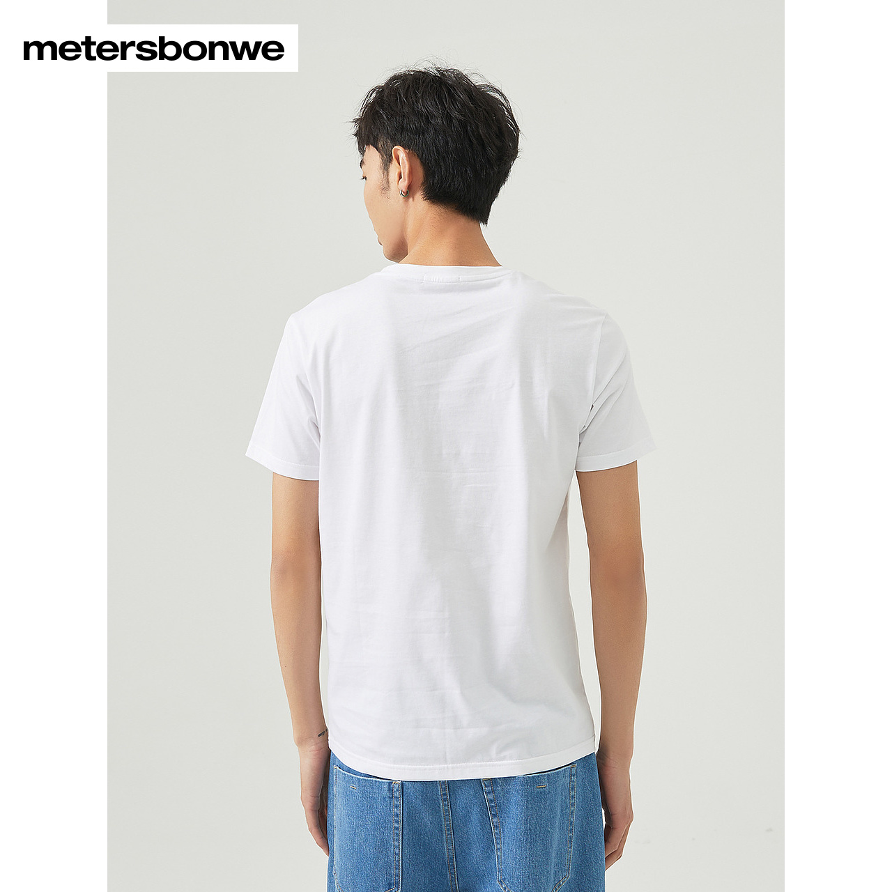 美特斯邦威短袖男夏季热卖纯色简约休闲学生质感舒适圆领t恤