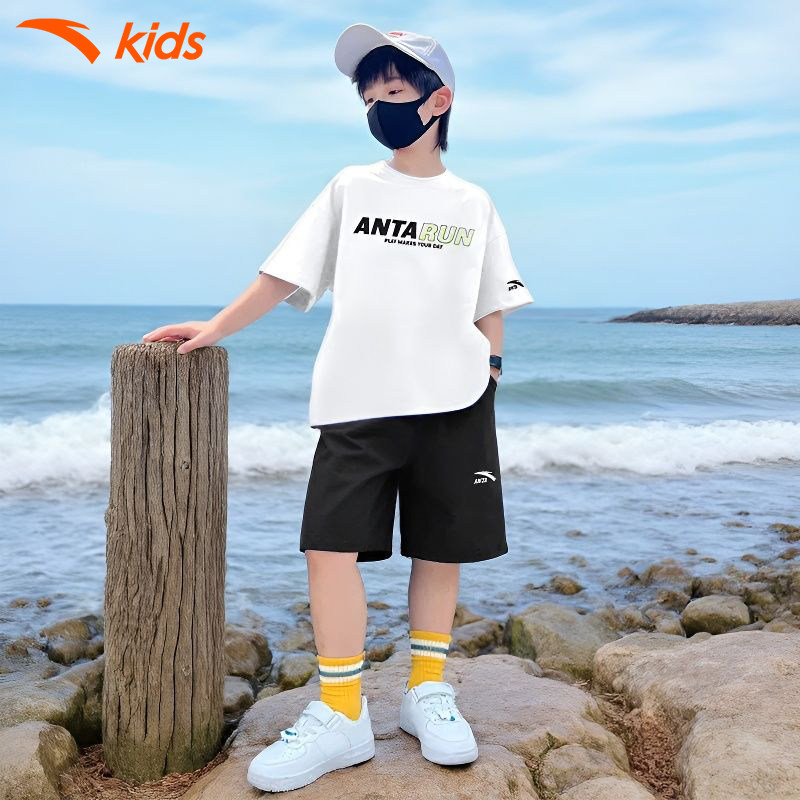 安踏儿童夏装男童套装2026夏季新款速干短袖T恤短裤运动服两件套,淘宝优惠券,粉丝福利购,淘宝优惠卷
