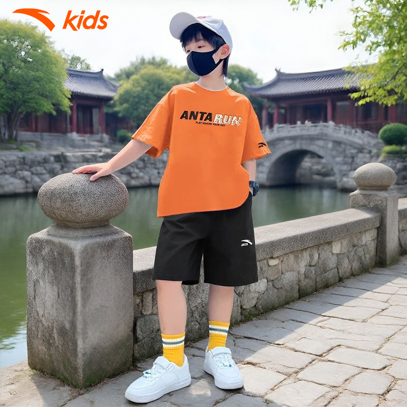 安踏儿童夏装男童套装2026夏季新款速干短袖T恤短裤运动服两件套,淘宝优惠券,粉丝福利购,淘宝优惠卷