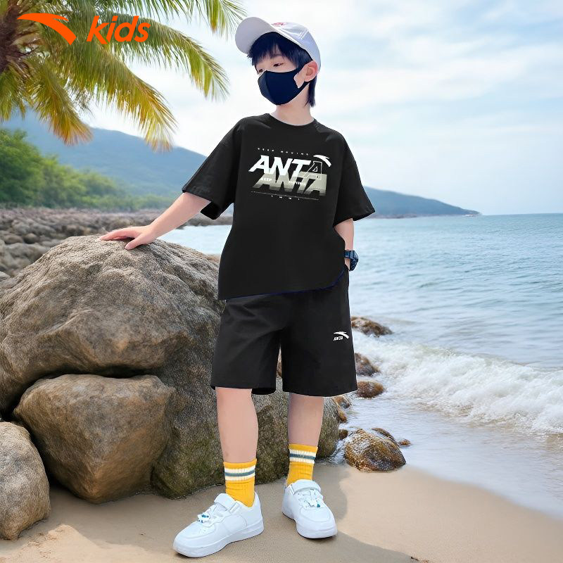 安踏儿童夏装男童套装2026夏季新款速干短袖T恤短裤运动服两件套,淘宝优惠券,粉丝福利购,淘宝优惠卷