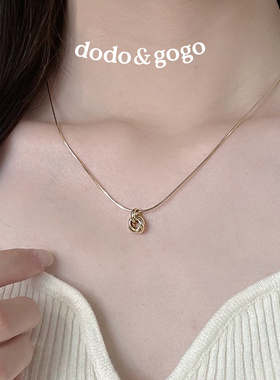 DODOGOGO金色同心圆轻奢锁骨链